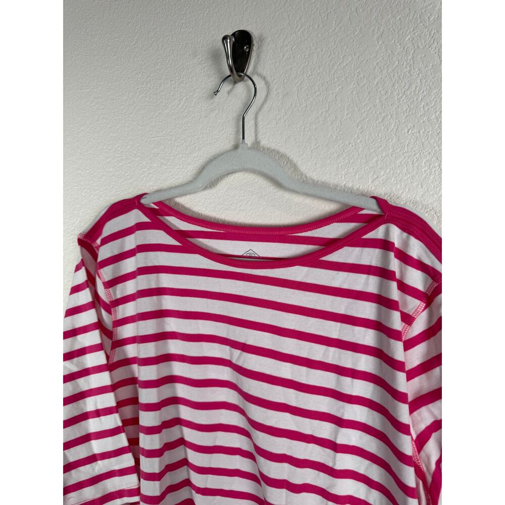 NWT St. John's Bay Classic Boatneck Tee T-shirt Red Stripe Casual Coastal 3X - Picture 3 of 10